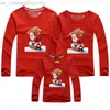 Family Matching Outfits Christmas Family Matching T-shirt Women Men Baby T-shirt Long Sleeve Cotton Cartoon Print New Year Girls Boy Mom Dad T-shirt