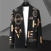 Men's Wool Blends Luxury Drill Cardigan Sweater Men Clothing Hombre Botone Outwear Cardigan SweaterLetter Printed Cardigan Jacket 220915