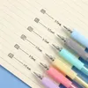 6pcs/set 0.5mm Small Hair Brush Gel Pen Cute Translucent Neutral Resist Fatigue Stationery School Support Kawaii