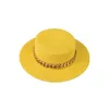 Bérets femmes chapeau de paille à bord plat filles chapeau de soleil Chapeu Feminino pour Panama été plage femme décontracté dame