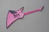 Fabrikspezifische E-Gitarre mit rosa Korpus, schwarze Hardware, Griffbrett aus Palisander. Bieten Sie maßgeschneiderte Dienstleistungen
