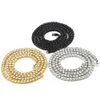 2021 Кубический циркон 1 ряд теннисной цепной ожерелье Золото серебряное серебряное микропроката Cz Cepper Jewelry Diewelry для мужского подарка теннисное ожерелье