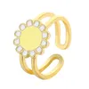 Cluster anneaux 2022 Temperament de mode anneau avant femme r￩glable sweet style romantique ornement forme de fleur de fleur Banquet cadeau de No￫l