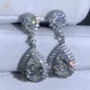 Boucles d'oreilles pendantes WUIHA 925 argent sterling poire 3EX 3CT VVS D couleur créée Moissanite mariage fiançailles personnalisé goutte bijoux fins