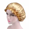 Твердый цвет атласная ночная кепка модная женская эластичная полоса уход за волосами для волос капот Femme мягкие рийонные шляпы для сна