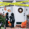 Party Supplies Outdoor Courtyard Halloween Decoration Varning Tape Wall Decorations Halloween tema Lawn Decor