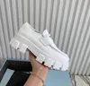 Designer Vrouwen Monoliet Casual Schoenen Dikke Bodem Gear Driehoek P Loafers Zwart Cloudbust Echt Lederen Schoen Verhogen Platform Sneakers 35-41