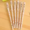 12 stylos/lot stylos Gel 0.35mm écologiques Super Fine baril Transparent Aihao 8653 série histoire naturelle