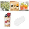 Festive Supplies 5 Stück 80 ml transparenter Hartplastik-Einweg-Party-S-Tropfen-Dessertbecher, Geburtstags-Mousse-Becher, Pudding, Gelee, Eis