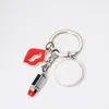 Sublimation Blank Pendants Lipstick Love Keychain Heat Transfer Lip Pendant Keychain Keyring As Gift
