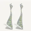 Brincos Dangle Balé de Gem 925 Pragem de prata esterlina 8.10ct Peridot Natural Drop Jóias finas para mulheres Party