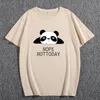 メンズTシャツ夏のTシャツコットンショートスリーブパンダレタープリントグラフィックファッションルーズ服男性カジュアルOネックティートップス