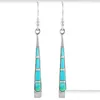 Charm Artificial Opal Light Blue Earrings Long Style Geometry Alloy Ear Pendants Women Grace Earring Fashion Jewelry Accessories 3 2Q Dh1Dg