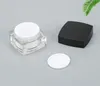 5 10 20 30 50g Square Cream Jar Transparent Wide Mouth Cream Bottle Cosmetic Sub-Bottling Refillable Plastic Pot Travel Supplies