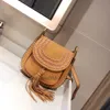 fashion bag luxury bags classic retro woven bags ladies suede woven cowhide rivet tassel one-shoulder messenger bag 2023