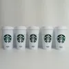 Starbucks Tumblers Taza de café clásica en blanco y negro Taza de plástico para beber Vasos de acompañamiento reciclables 473ML