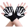 1/2/5 Paare Halloween Glove Kids Skelett warmes Glühen in den dunklen fingerlosen Strickhandschuhen gemitteltes Licht für Kinder FY5602 913