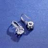 ダングルイヤリングboeycjr 925シルバー0.5ct/1ctブルーグリーンシャンパンモイサナイトvvsファインジュエリースノーフレークドロップ