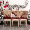 Décorations de noël wapiti vieil homme motif chaise couvre décor dîner noël retour maison fête décoration pour l'année de vacances