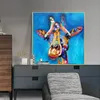 Póster de animales abstractos coloridos, pintura al óleo impresa en lienzo, cuchillo, pinturas de jirafa, decoración moderna para habitación de niños, imágenes artísticas de pared