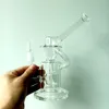 9 tums vattenpipor i klart tjockt glas med vattenpipor med 14 mm fog för oljebadning, återvinningsshisha