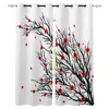 Cortina Vintage Wood texturizou fundo de tinta Flor Floral Fabric Kids Window Treatment Hardware Conjuntos de cortinas para a sala de estar da cozinha