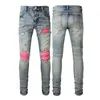 2021 jeans jeans motociclista in moto in difficoltà Jean rock skinny slim fod hole lettera topquality marchio hip hop jeans pantaloni 8569