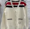 2023GG Nuove donne maglioni manica lunga cardigan casual scollo a V maglione lavorato a maglia patchwork giacca con stampa di lettere