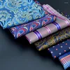 Bow Ties broderi Jacquard Mens Elegant Print Pocket Square Fashion Alla matchar br￶llopshandduksmouchoir de Poche Homme