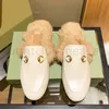 Luxus -Slipper Princetown Sticked Horsebit Slide Mules Wollschuhe mit Kiste Schwarz Leder Tiger Stars Sticked Women Schuhe Designer Sandale