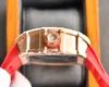 Relógio masculino estilo esporte caixa de aço inoxidável movimento mecânico automático pulseira de borracha arco fivela RICRO2006