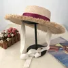 Bérets 202212-fcm-417 Été fait à la main raphia herbe ruban mer plage Protection solaire Fedoras casquette femmes loisirs vacances Panama Jazz chapeau