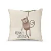 Kuddfodral Cartoon Animal Kids Cotton and Linen Pillowcasethrow Covers Set Throw Cushion For Sofa Couch Home Decor