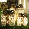 Juldekorationer dekoration Tredelar presentförpackningsträd ornament lysande järnkonst hem utomhus Mall 220916
