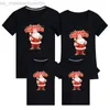 Famille correspondant tenues nouvel an filles garçon maman papa T-shirt femmes hommes enfants T-shirt noël famille correspondant vêtements coton à manches courtes dessin animé imprimé