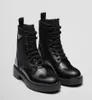 Brushed Leather Boots Ankle Motorcycle Winter Brands Recycled Enamel Metal Triangle Recycled Nylon Overall Soles