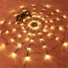 Decorazione per feste Halloween Spider Web Light con 70 LED Decorazioni di ragnatele nere impermeabili per la casa stregata del bar del cortile 220915