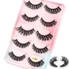 3D False Eyelashes Faux Mink Lashes Thick Multilayer Volum Full Strip Lashes Extension 5 Par/Set Eyelash