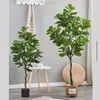 装飾的な花トロピカルツリー大きな人工植物Banyan Potted Real Touch False Palm Leaf Bonsai for Home Garden Decoration