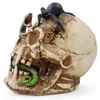 Decoratieve objecten Figurines Handgemaakte hars Craft Craft Skull Head Standue Snake en Spider Death Sculpture Home Halloween Party Decor Movie Horror Prop 220915