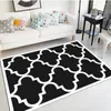 Tapis Nordique Géométrique Noir Et Blanc Tapis Salon Chambre Tapis Minimaliste Moderne Tapis De Sol Chevet Balcon Tapis De Couloir