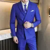 Homens de alta qualidade ternos de negócios smokings masculino algodão puro slim fit terno de duas peças no noivo de casca de jaqueta de vestido -01