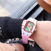 شاهد نساء نيو كوارتز السيدات Fasion Wristwatch Silicone Strap عارضة جميلة Grils Watches Relogio Maschulino