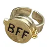 Trend BFF Ring Cute Anime Aesthetic Couple Open Ring for Woman Man Teen Close Friend Birthday New Party Gift