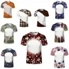 Wholesale Sublimation Bleached Shirts Heat Transfer Blank Bleach Shirt Bleached Polyester T-Shirts US Men Women Party Supplies Stock