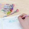 6 pièces/ensemble Kawaii diamant 0.8mm Gel stylo magique cristal coloré rotatif mince stylo à bille école fournitures de bureau papeterie