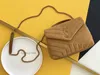 حقيبة مصمم 22 ثانية فاخرة بتصميم نسائي PUFFER SUEDE TOY LOULOU BAG حقيبة كتف متوسطة رفرف بجودة Sunset 7A