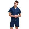 Men's Sleepwear Tony&Candice Pajamas Men Cotton Men's Nightwear Long Sleeve Sleep Lounge Casual Male Nightgown Soft Pyjama Set