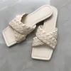 Summer Beach Slippers شرائح أزياء النساء حلوى اللون منقو