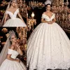 Hochzeit Kleid Prinzessin Ballkleid Kleider Weg Von Der Schulter Spitze Perlen Geraffte Rock Dubai Brautkleider Vestidos De Novia 2022